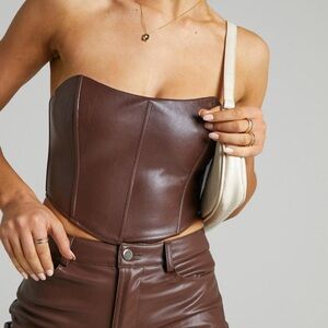 Princess Polly Faux Leather Bustier Crop Top